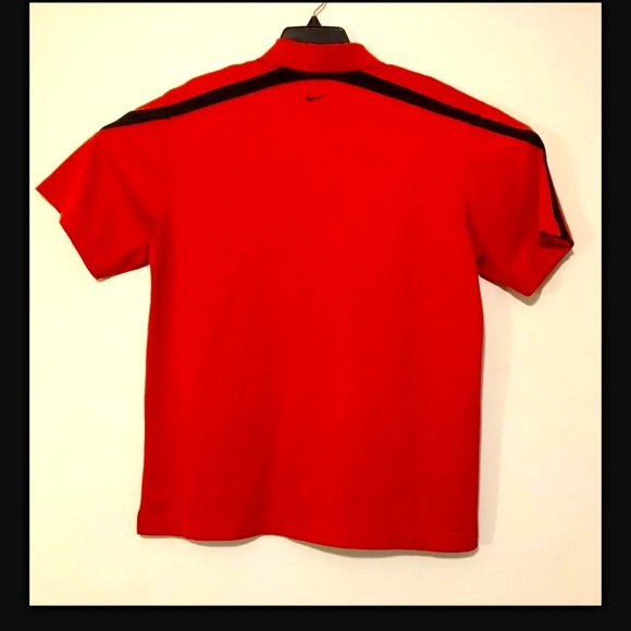 Nike Dri-Fit Golf Pebble Beach US Open 2010 Red Black Polo Shirt Short Sleeve L - Picture 5 of 12